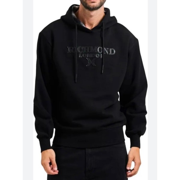 FELPA RICHMOND CON CAPPUCCIO E LOGO CENTRALE